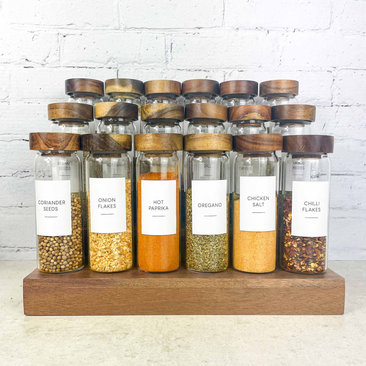 175ml Woodend Acacia Spice Jar Bundle with Acacia Step
