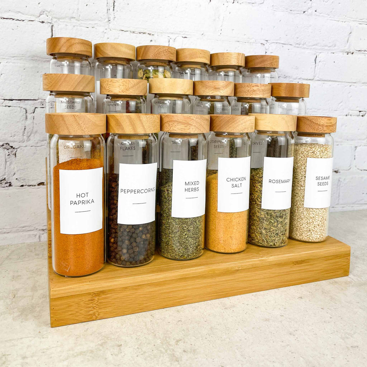 175ml Woodend Beech Spice Jar Bundle with Natural Step