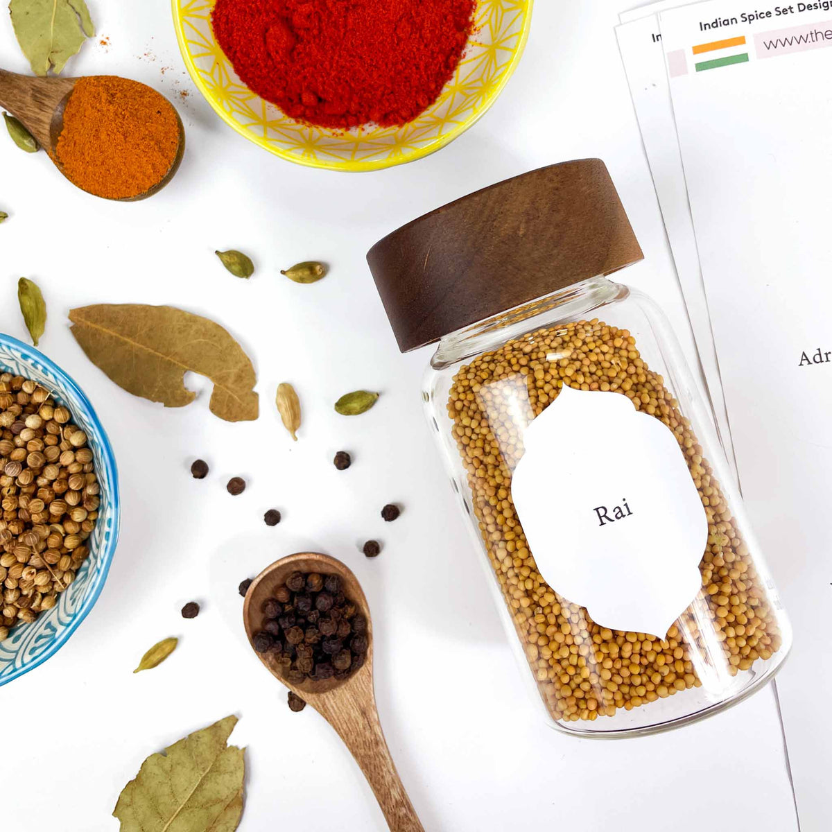 Indian Spice Jar Label Set - Design 30 - East Asian Inspired