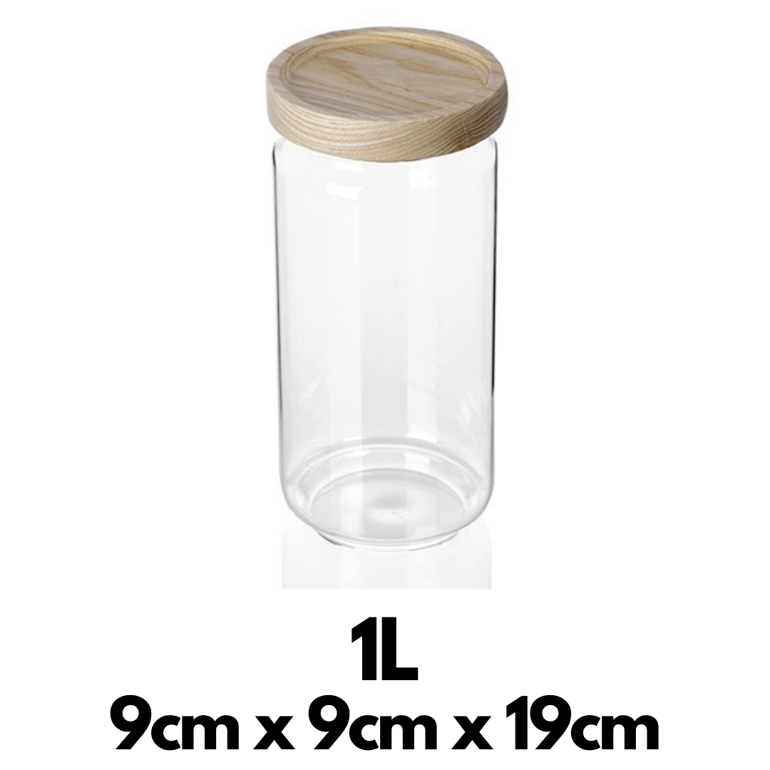 Woodend Glass Pantry Jars – Beech