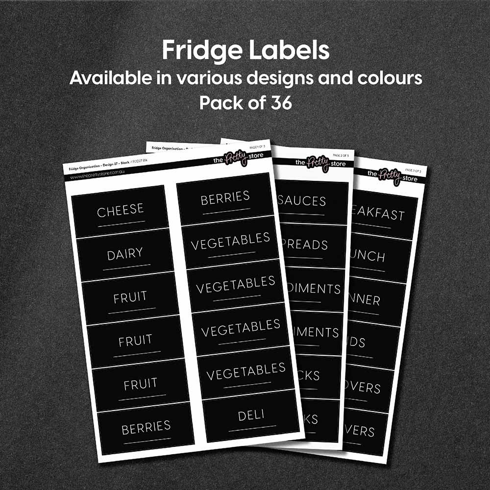 Fridge Label Set - Organisation