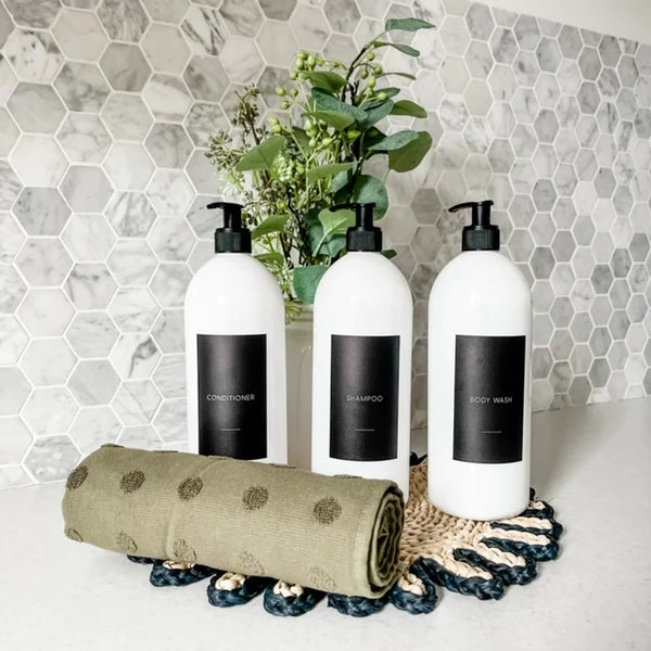 Shower & Bathroom Storage Bottle Bundle Pretty Pantry The Pretty Store