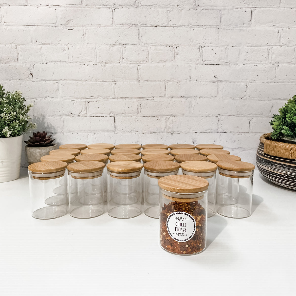 200ml Bamboo Spice Jar Set (Round)