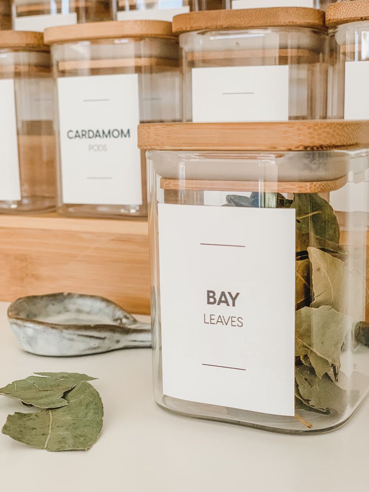 Bamboo Square Spice Jars – 200ml