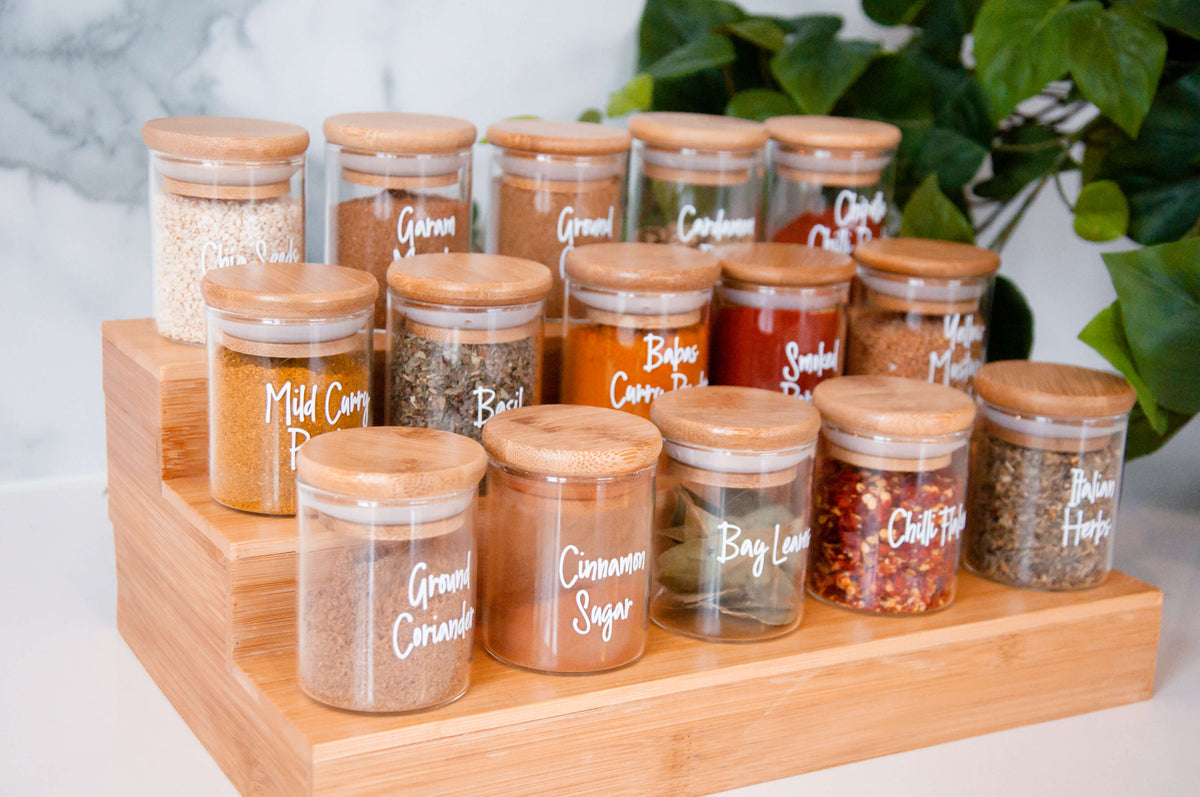 75ml Bamboo Spice Jar Bundle with Step