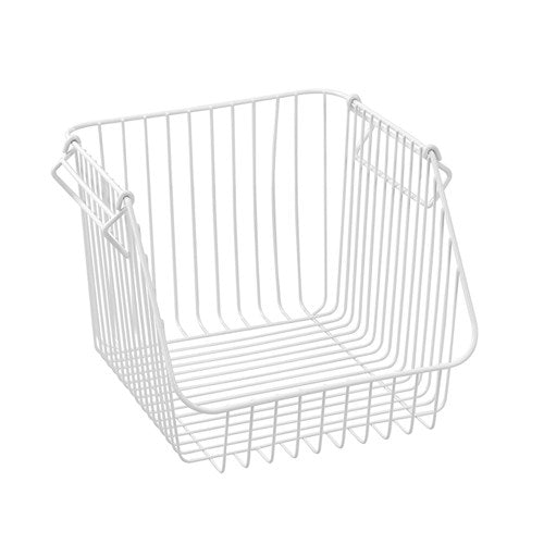 Wire Stacking Basket - White