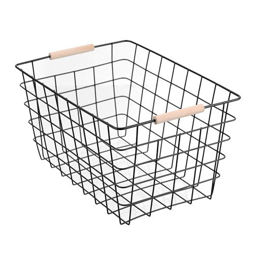 Wire Storage Basket with Beech Handle