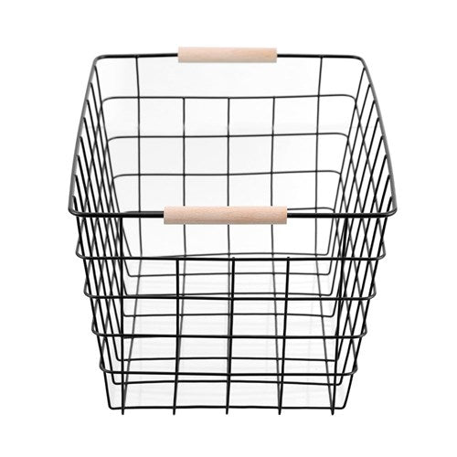 Wire Storage Basket with Beech Handle