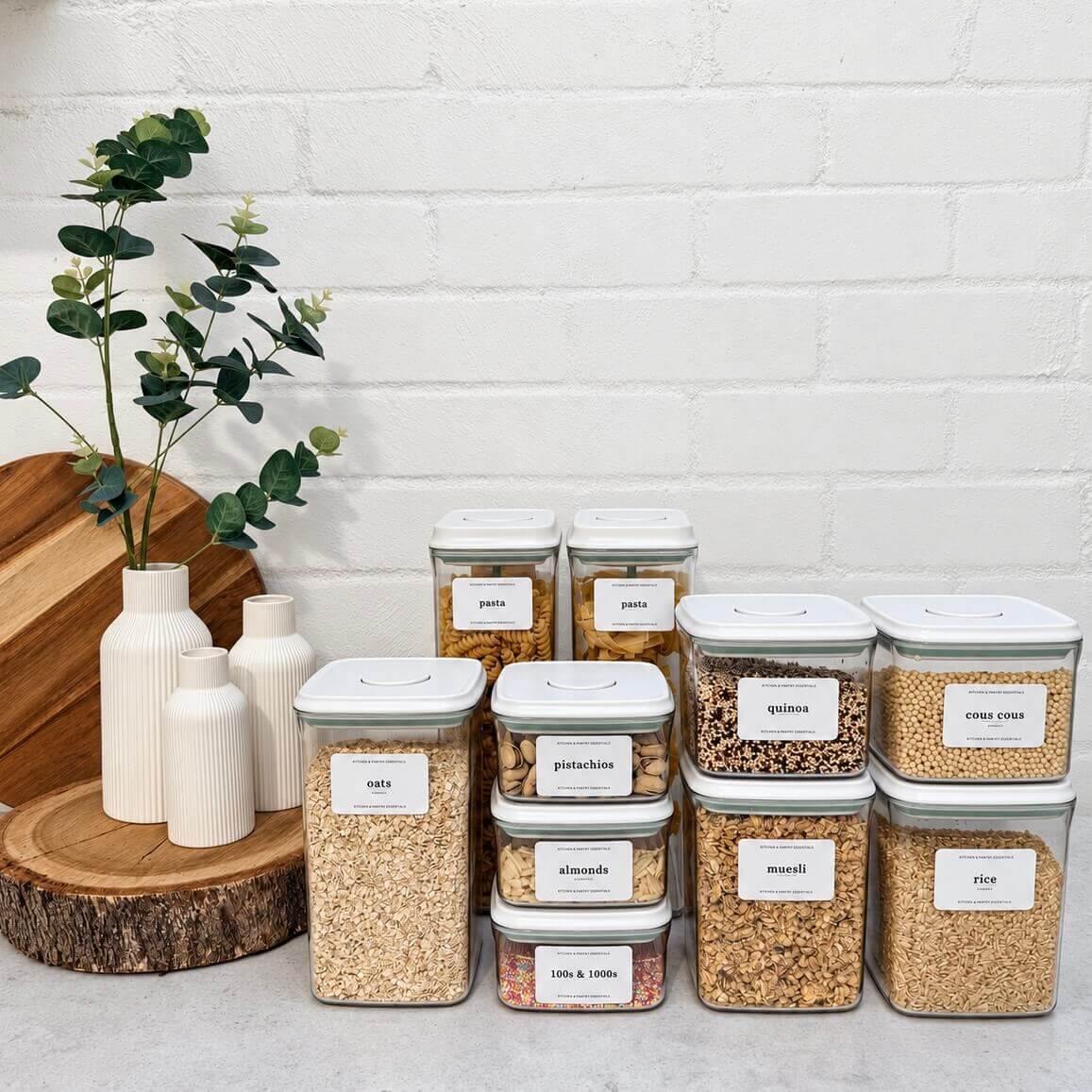 Clear Push Top Pantry Storage Containers - 10 Piece Bundle
