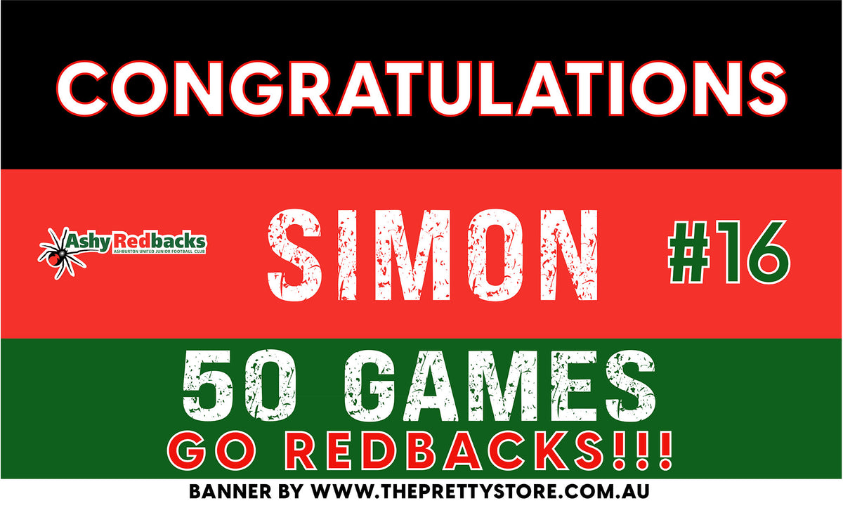 Sports Milestone Banner Kit - Ashburton Redbacks JFC