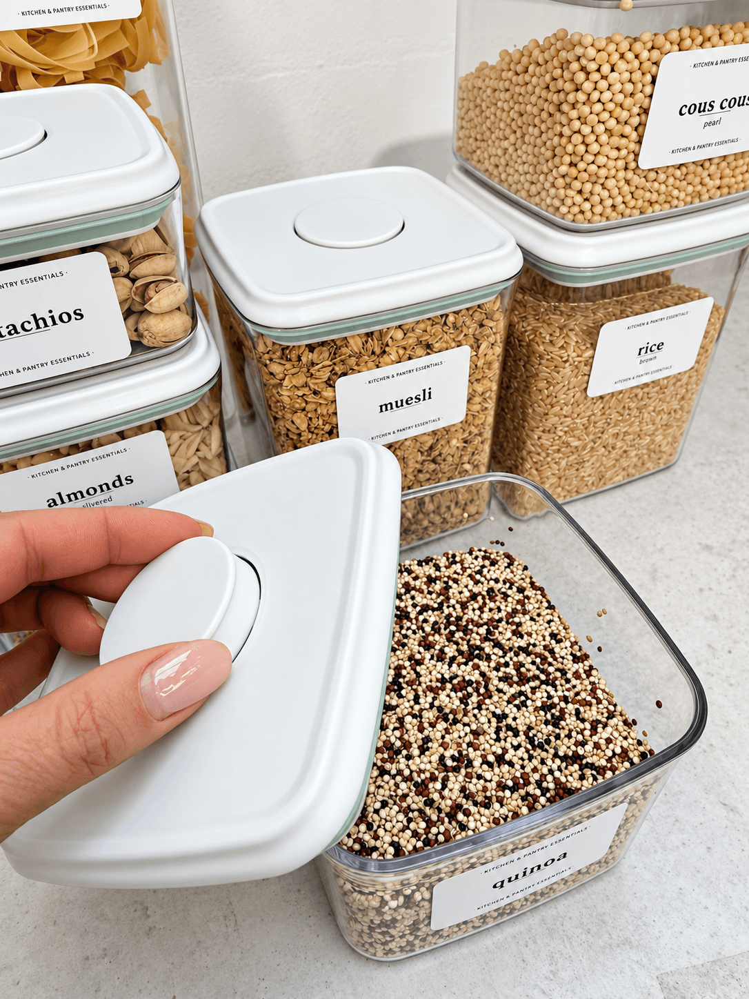 Clear Push Top Pantry Storage Containers - 10 Piece Bundle