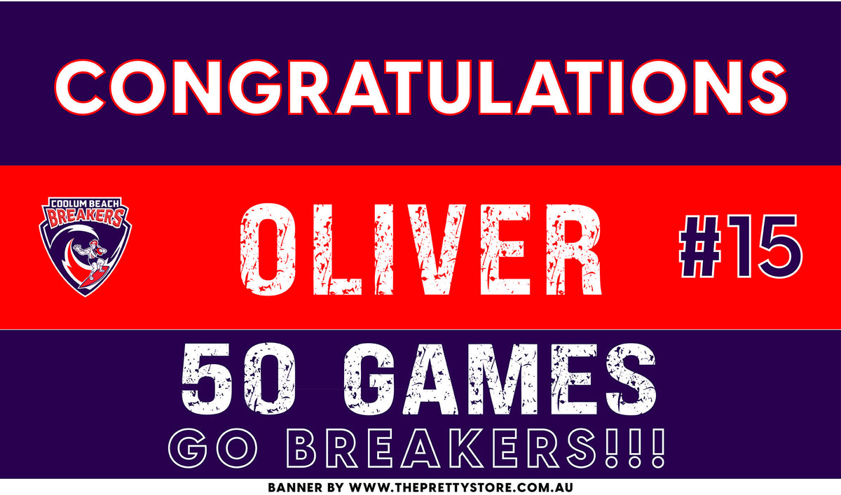 Sports Milestone Banner Kit - Coolum Beach Breakers JAFC (QLD)