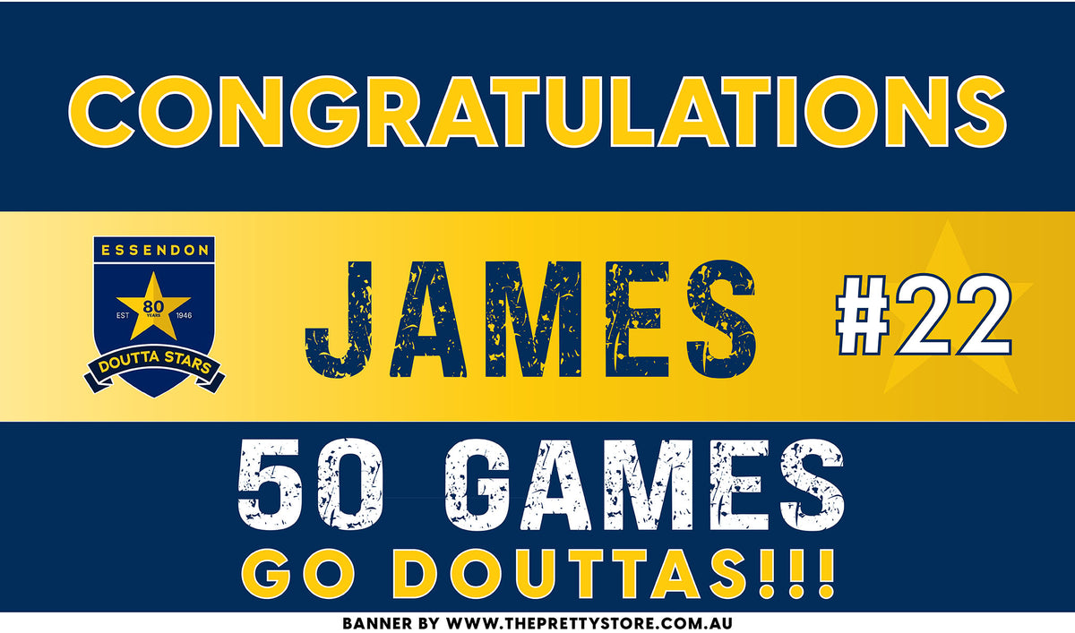 Sports Milestone Banner - Essendon Doutta Stars FC - 80 Year Logo [Classic Style]