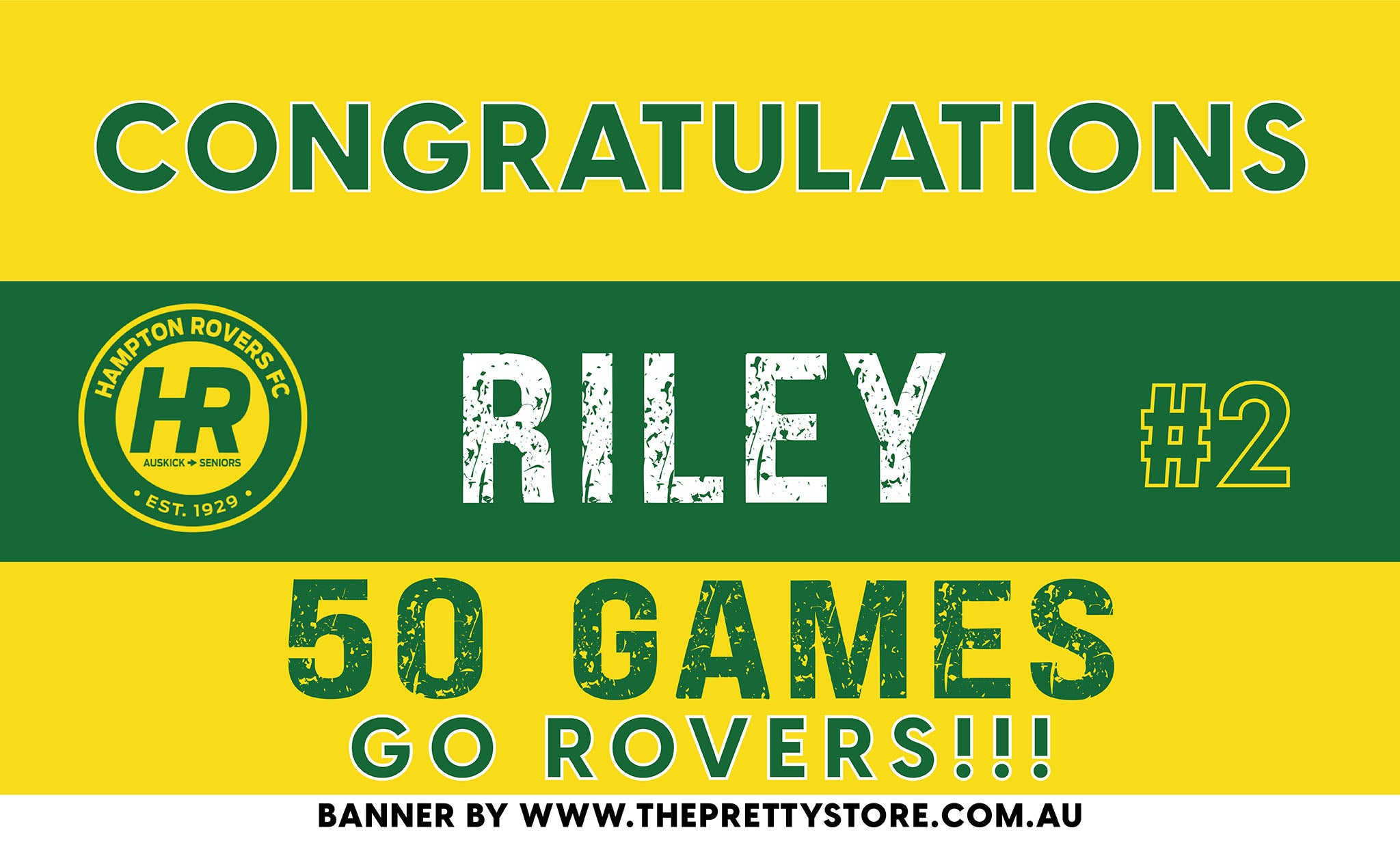 Banner Rovers Sports Milestone Banners - Hampton Rovers Football Club - The Pretty Store