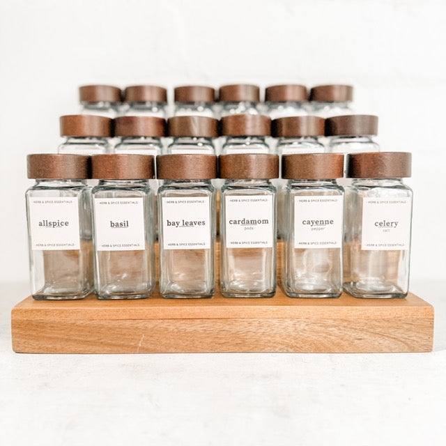 120ml Walnut Shaker Spice Jar Bundle with Step