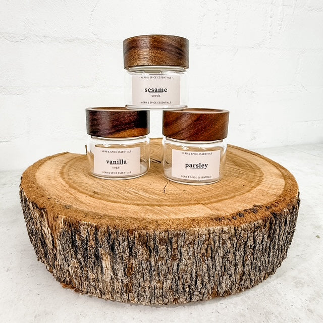 120ml Acacia Screw Top Spice Jars