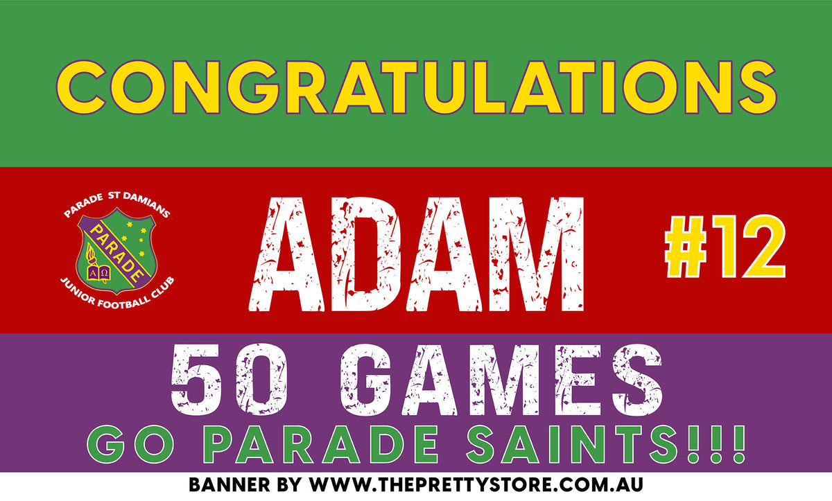Sports Milestone Banner - Parade St Damians JFC