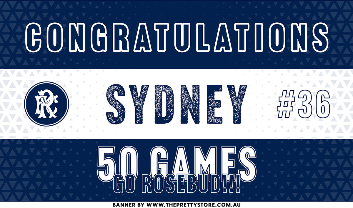 Sports Milestone Banner - Rosebud FNC [Vibrant Style]