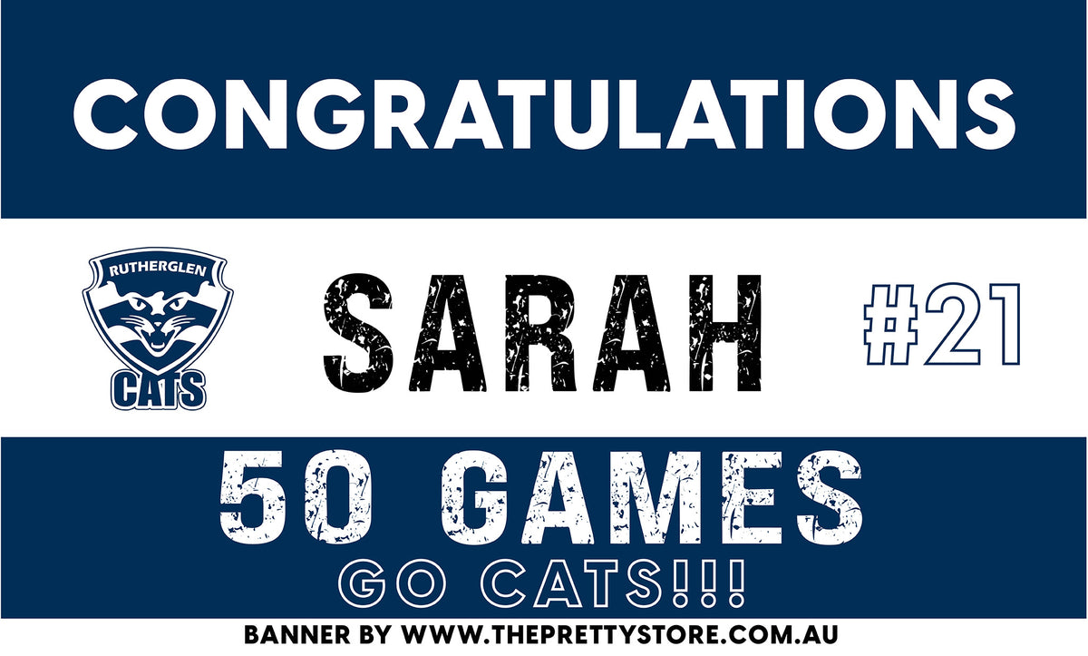 Sports Milestone Banner Kit - Rutherglen Cats FNC
