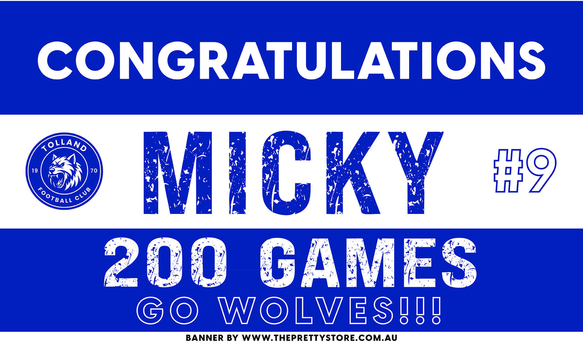 Sports Milestone Banner Kit - Tolland Wolves FC