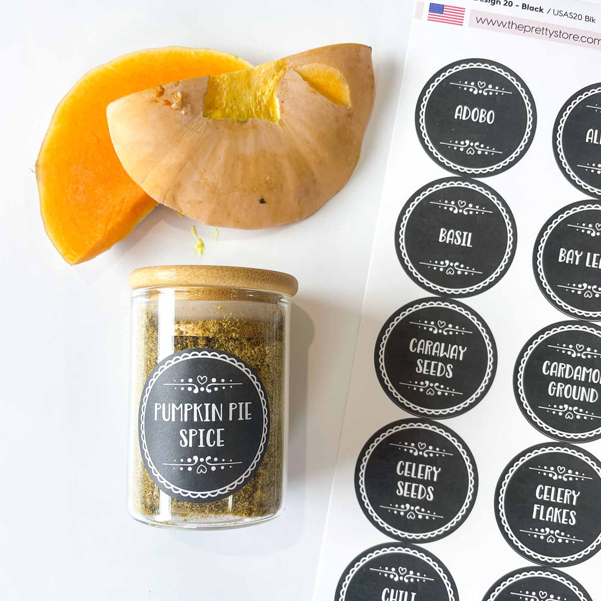 USA Spice Jar Label Set – Design 20