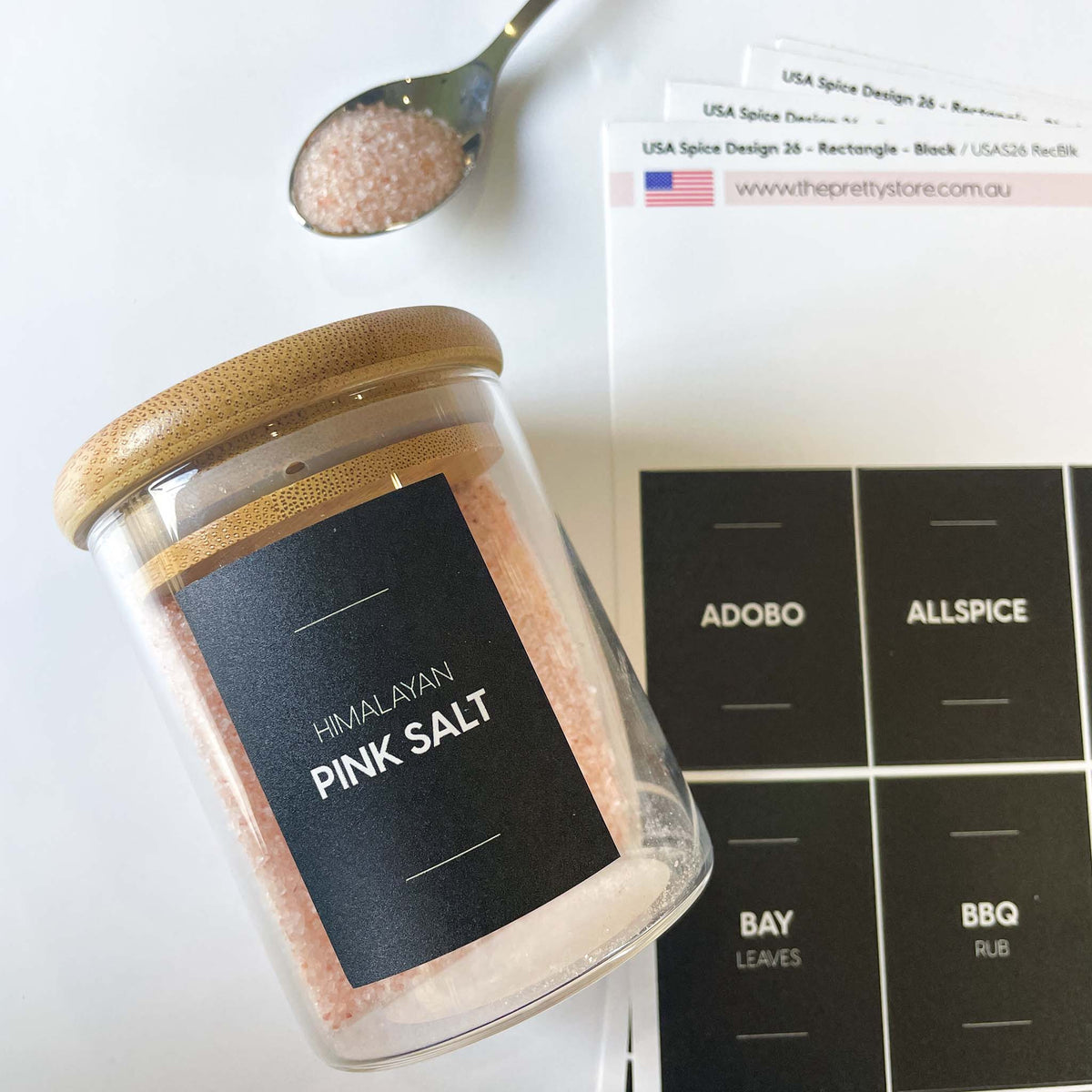 USA Spice Jar Label Set – Design 26 Rectangle