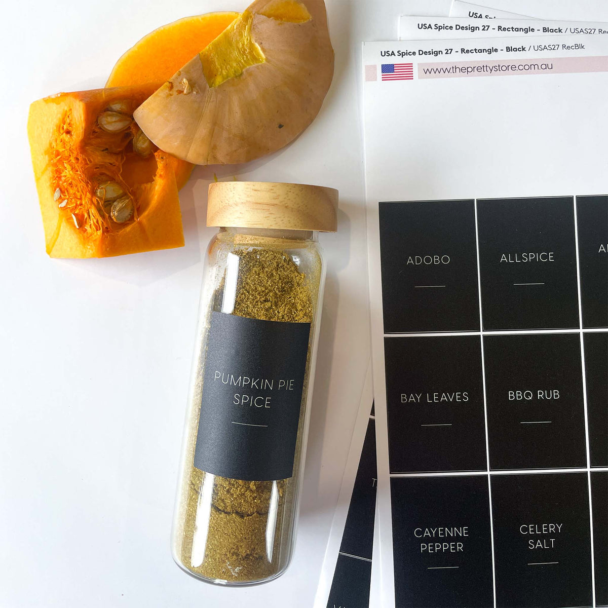 USA Spice Jar Label Set – Design 27 Rectangle