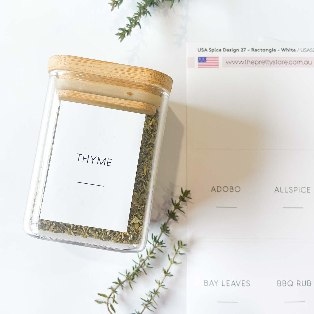 USA Spice Jar Label Set – Design 27 Rectangle