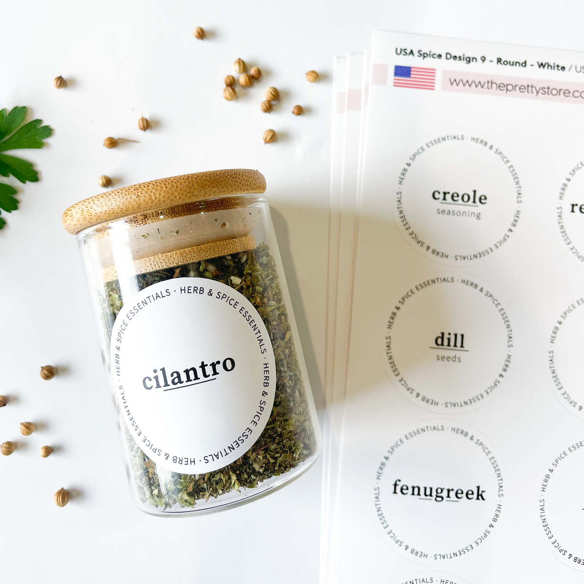 USA Spice Jar Label Set – Design 9 Round