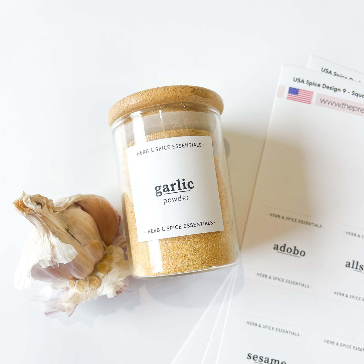 USA Spice Jar Label Set – Design 9 Square