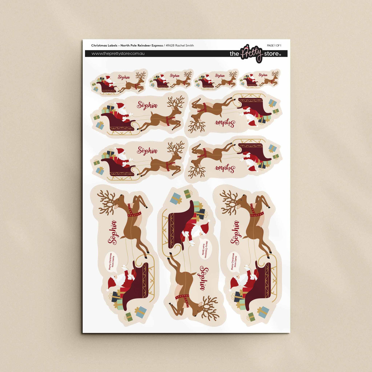 Christmas Label Set - North Pole Reindeer Express