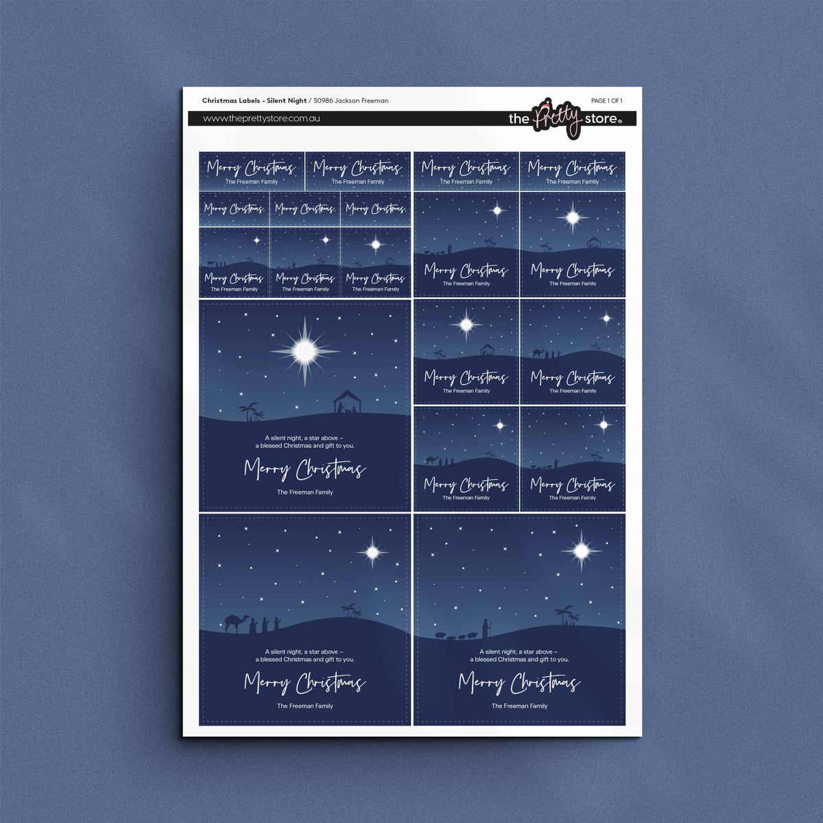 Christmas Label Set - Silent Night