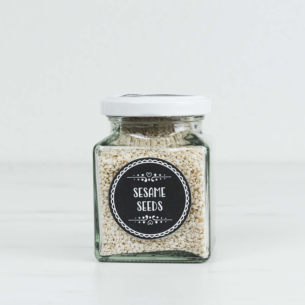 Square Glass Spice Jars, 195ml - Various Colours