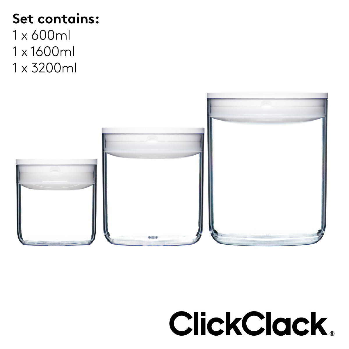 ClickClack® Pantry Round - Small 3 Piece Set