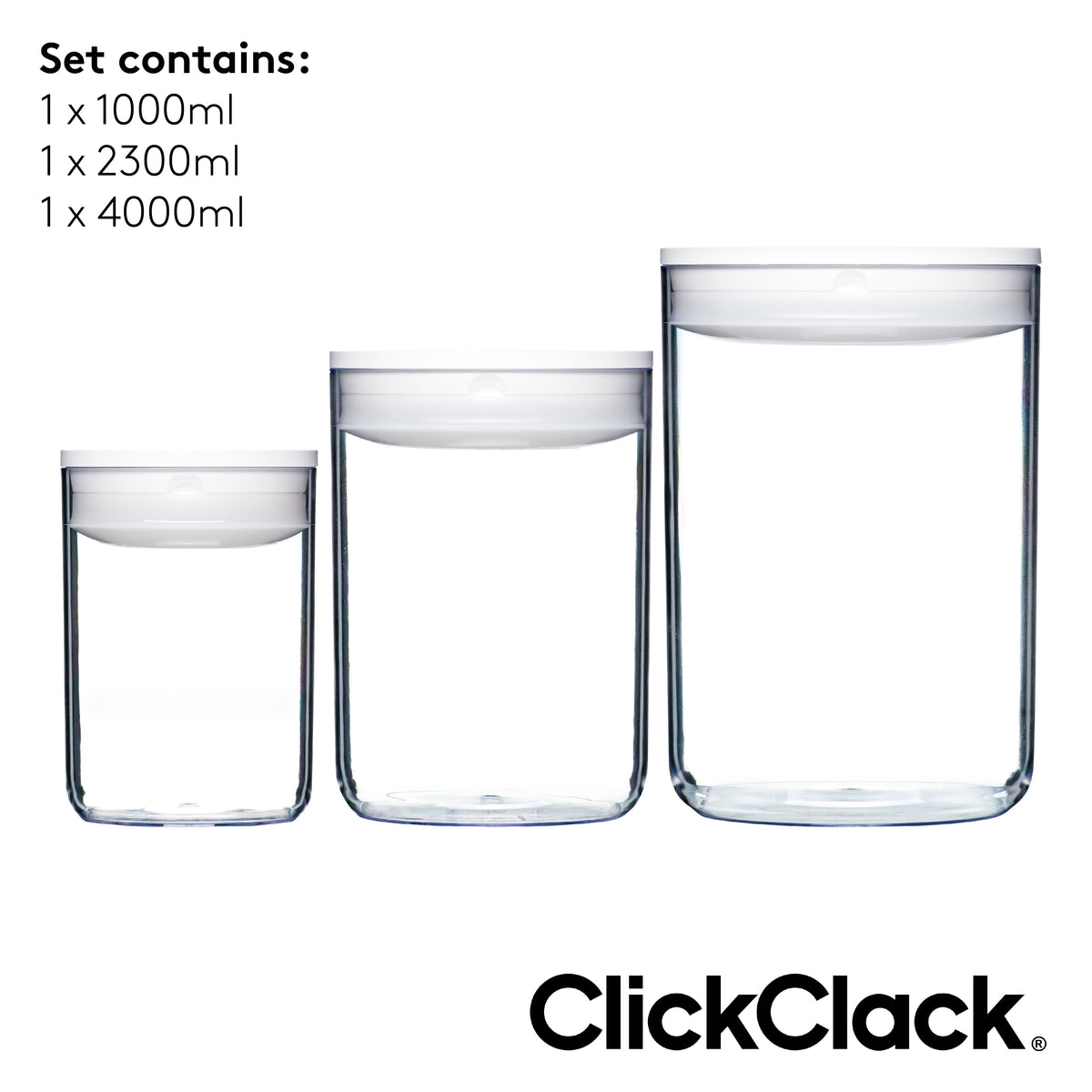 ClickClack® Pantry Round - Large 3 Piece Set