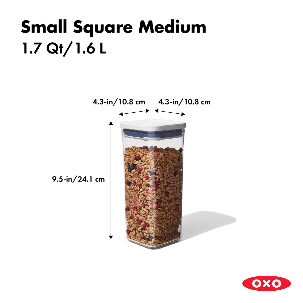 OXO Good Grips Pop 2.0 Small Square, Medium - 1.6L
