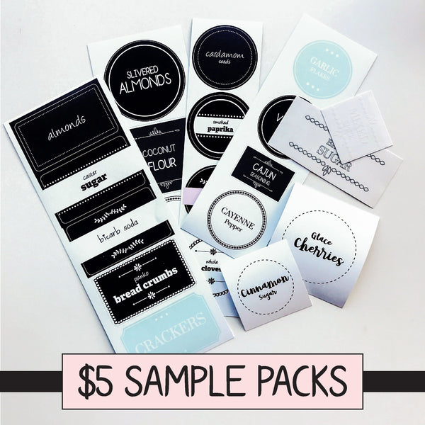 Sampler Pack Label Pantry Labels Sample Pack | Pretty Pantry Labels - The Pretty Store