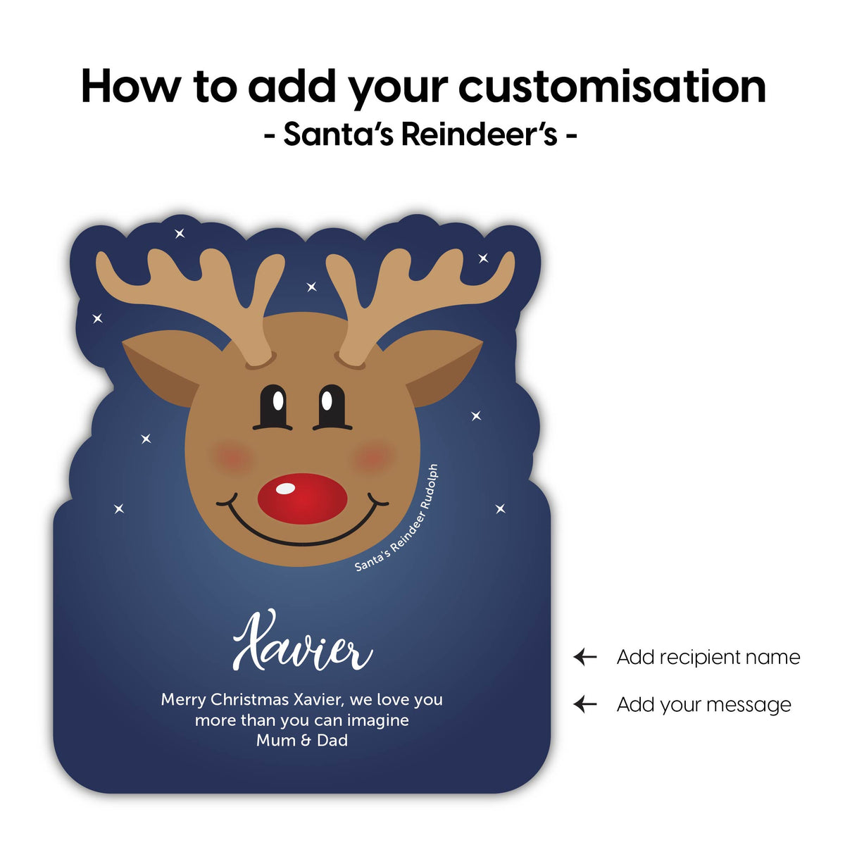 Christmas Label Set - Santa&#39;s Reindeer&#39;s