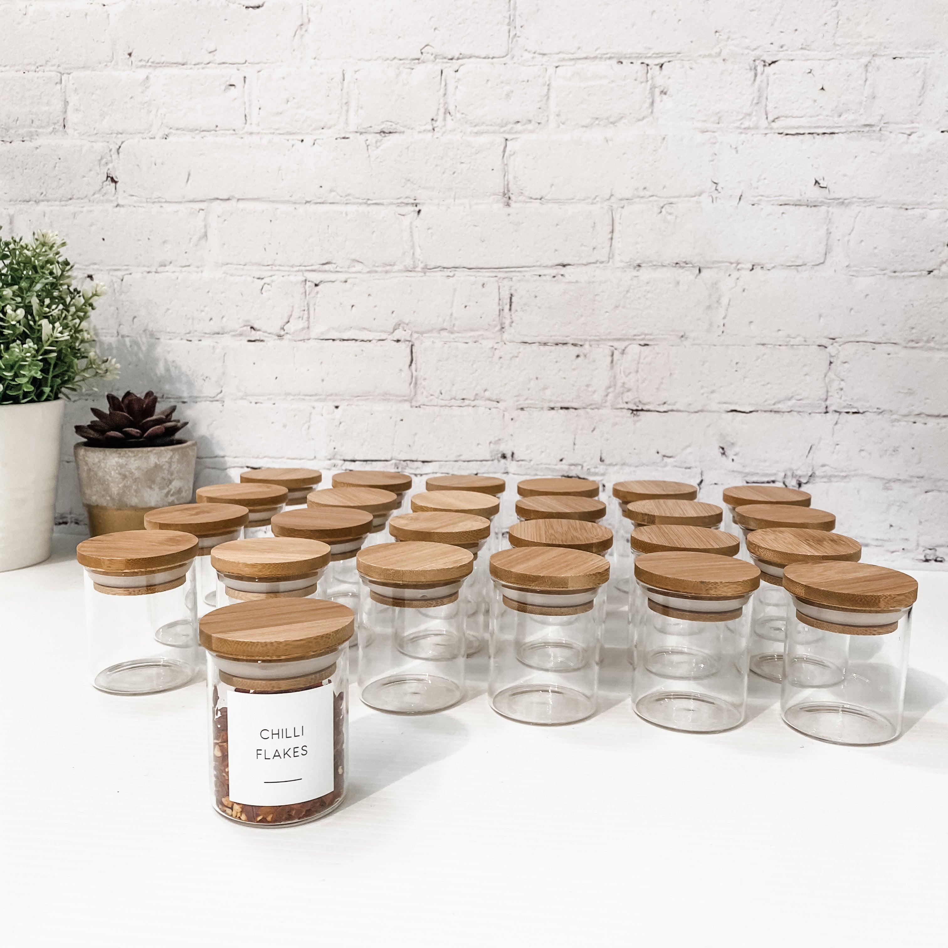 Glass bamboo discount spice jar 75ml