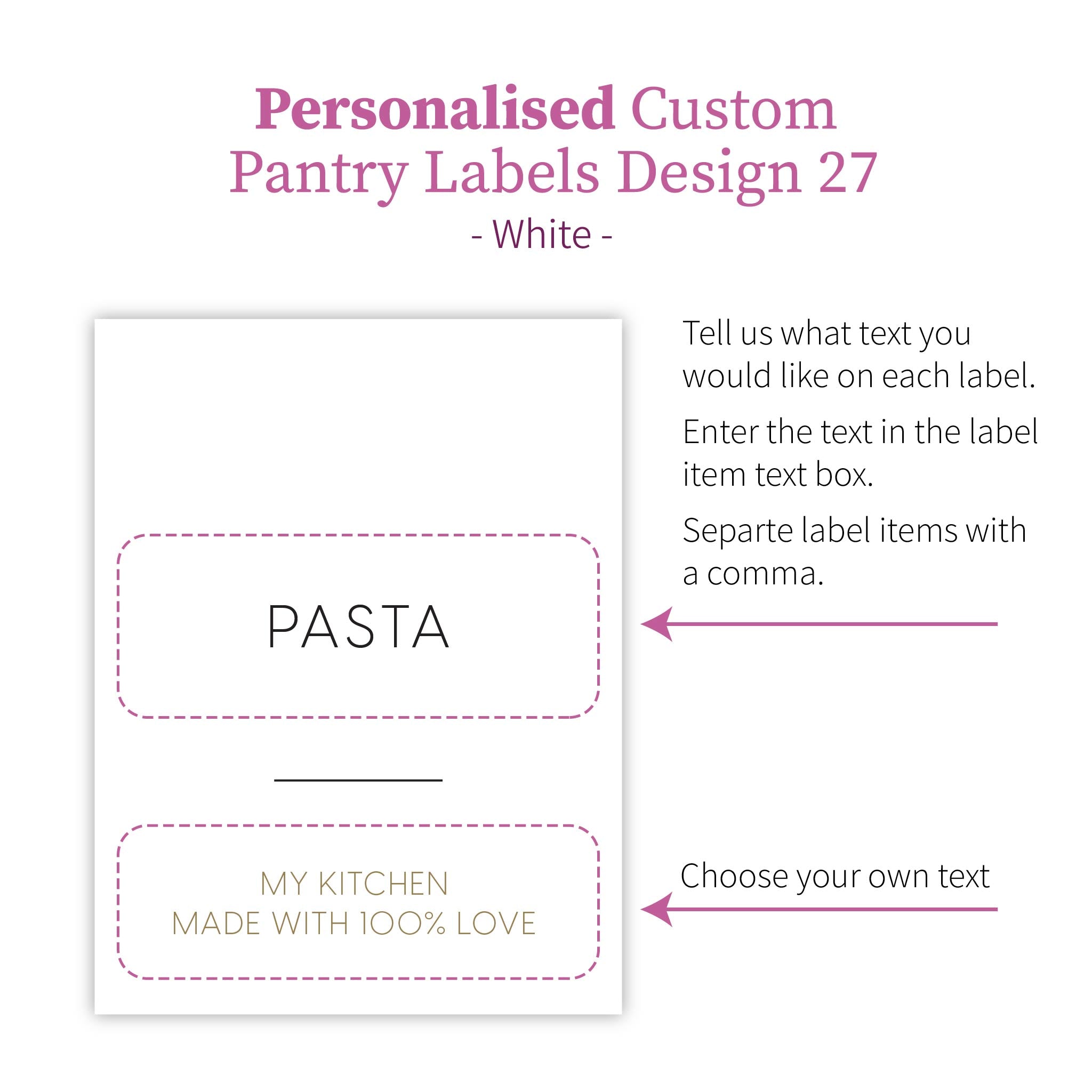 Personalised Custom Pantry Labels - Design 27 - The Pretty Store