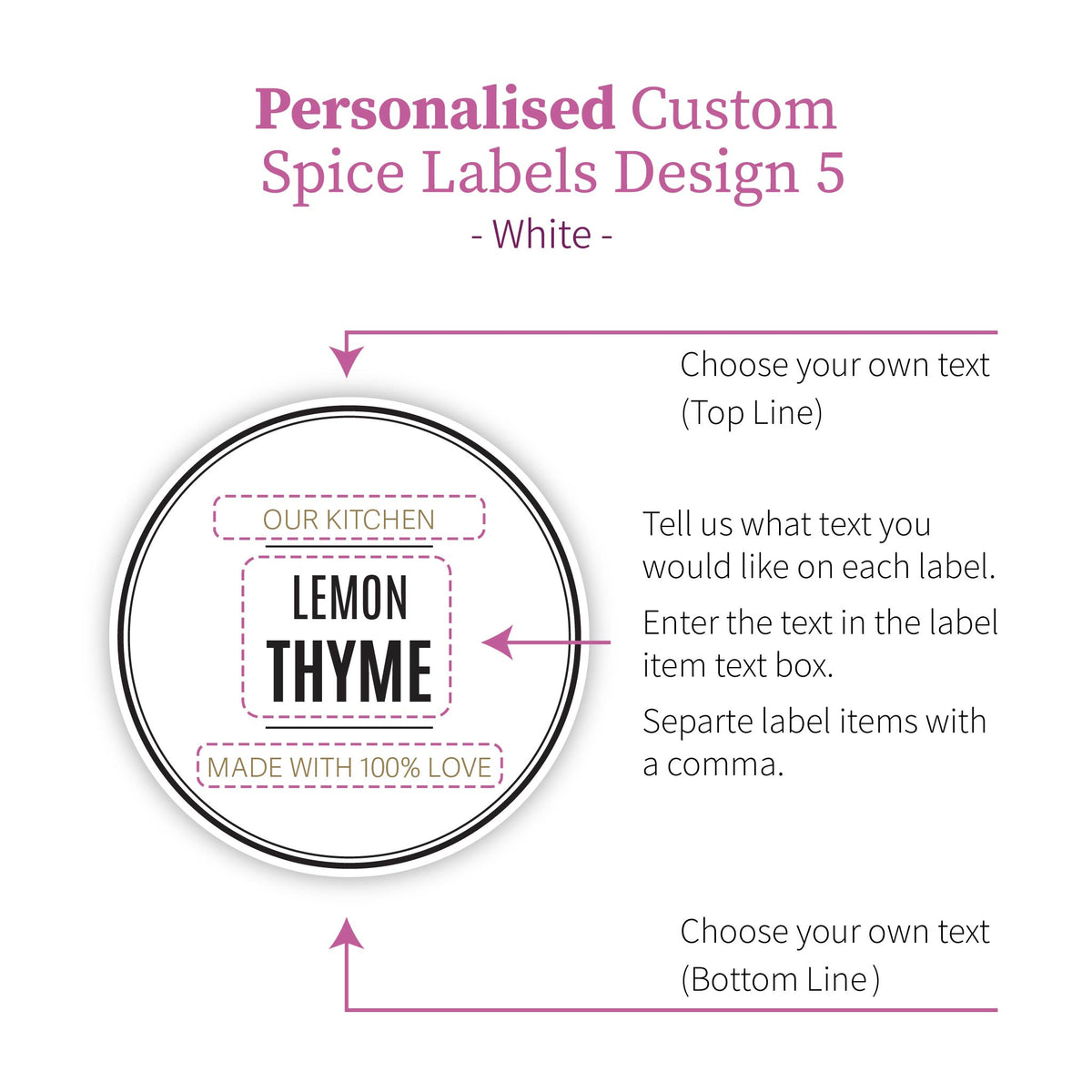 Personalised Custom Spice Labels - Design 5