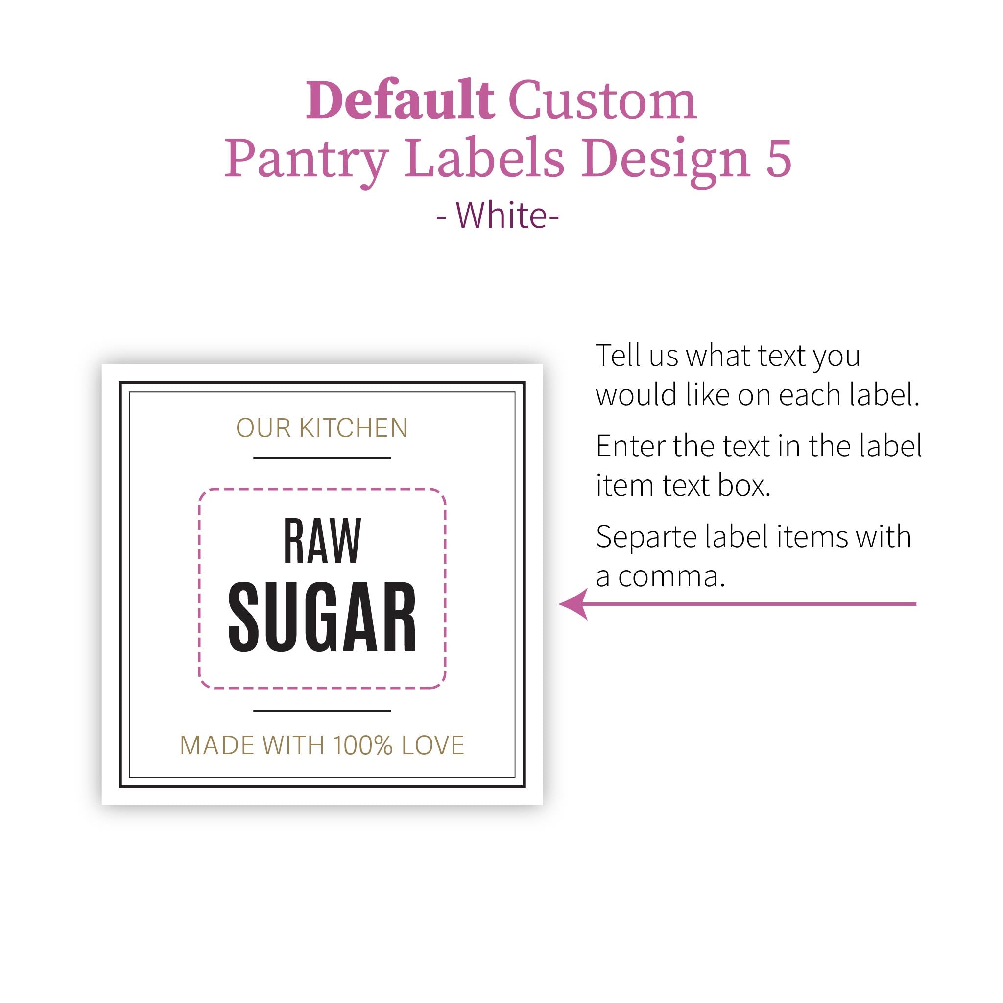 Customizable Pantry Labels Personalised Custom Pantry Labels - Design 5 - The Pretty Store