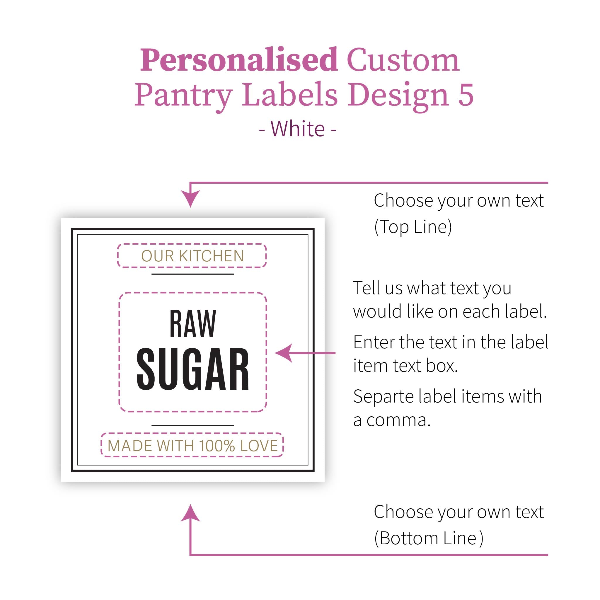 Personalised Custom Pantry Labels - Design 5 - The Pretty Store