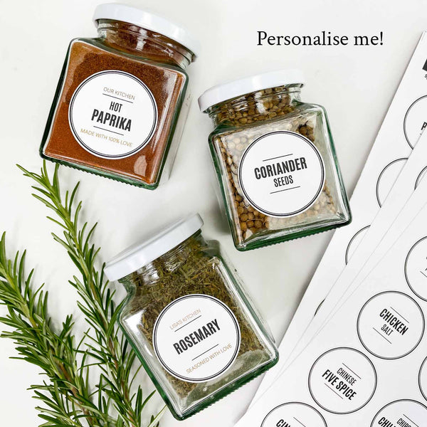 Personalised Spice Label Set - Design 5 - The Pretty Store