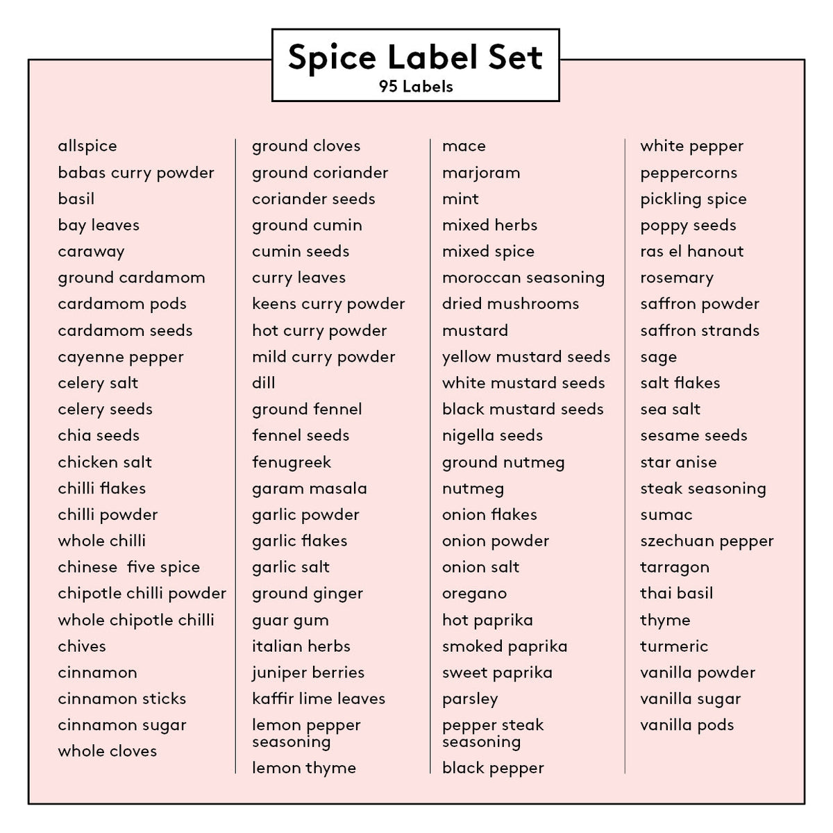 Round Spice Jar Labels