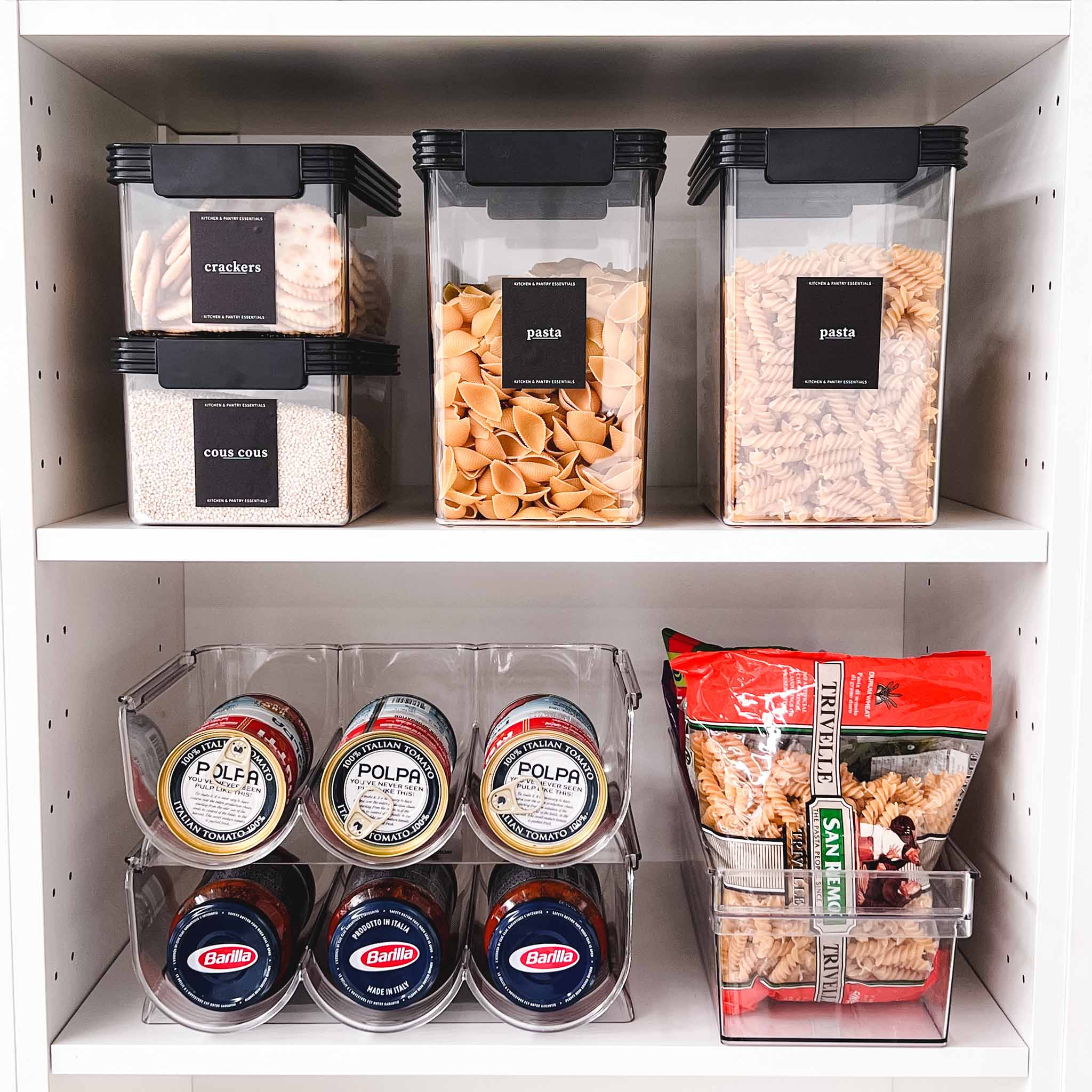 Clear Stackable Bottle Holder - The Pretty Store - Pretty Pantry Labels