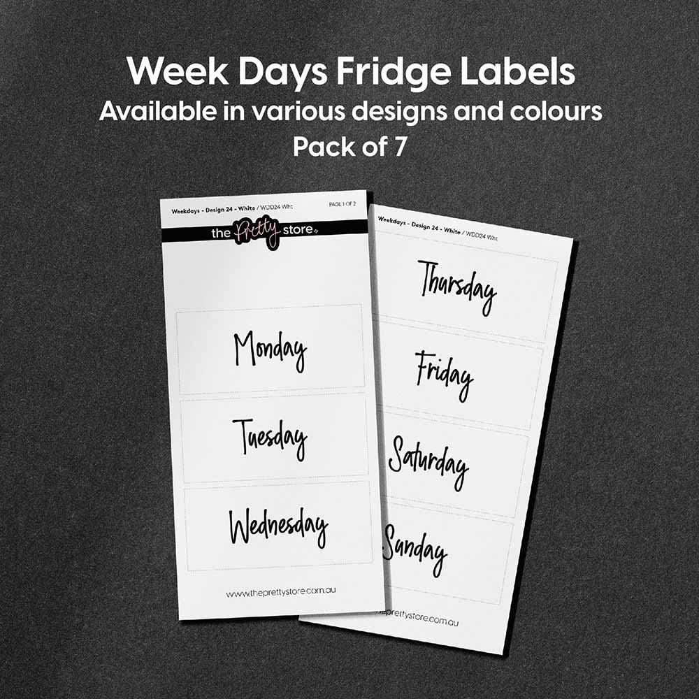 Fridge Labels - Week Days