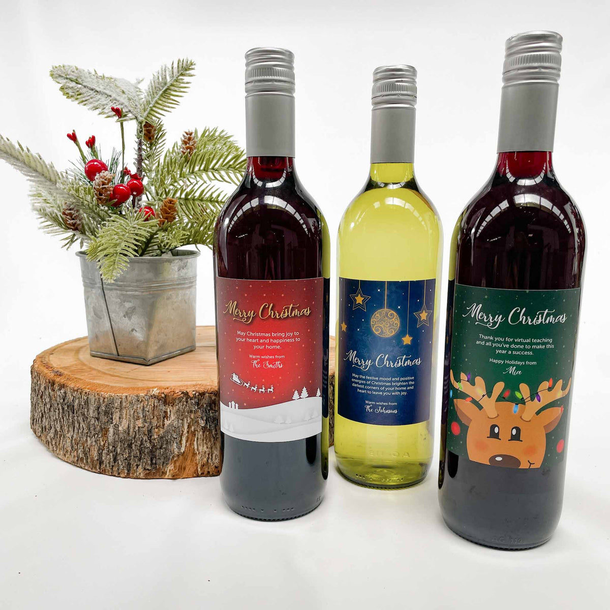 Christmas Wine Labels - Various Designs