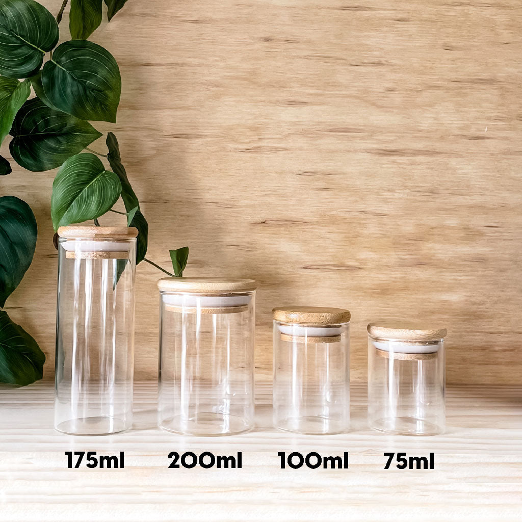 Glass Jars With Bamboo Lids 