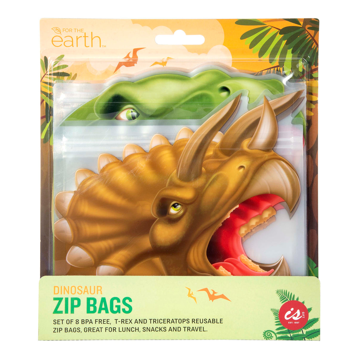 Reusable Zip Lock Bags - Dinosaurs